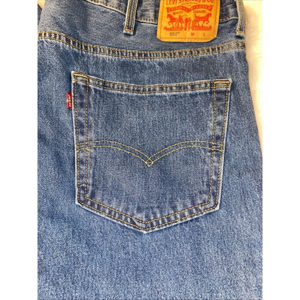 Men's Levi's Strauss 550 Relaxed Fit Denim Blue Jeans 44x29 Medium Wash - Picture 4 of 8